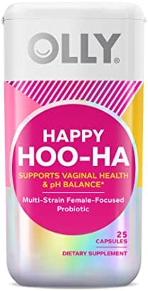 OLLY Happy Hoo-Ha Capsules, Probiotic for Women, Vaginal Health and pH Balance, 10 Billion CFU, Gluten Free - 25 Count