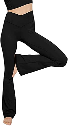 TOPYOGAS Women's Casual Bootleg Yoga Pants V Crossover High Waisted Flare Workout Pants Leggings…