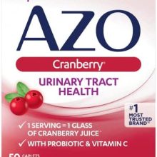 AZO Cranberry Urinary Tract Health Supplement, 1 Serving = 1 Glass of Cranberry Juice, Sugar Free Cranberry Pills, 50 Count