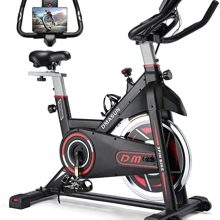 DMASUN Exercise Bike, Indoor Cycling Bike Stationary, Cycle Bike with Comfortable Seat Cushion, Digital Display with Pulse, iPad Holder
