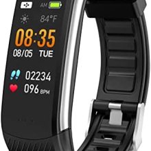 Smart Watch Fitness Tracker with Heart Rate Blood Pressure Blood Oxygen Body Temperature Monitor Sleep Tracking Step Calorie Counter Pedometer IP67 Waterproof for Android Phones iPhones Women Men Kids