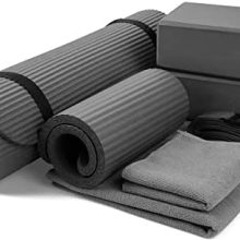 BalanceFrom GoYoga 7-Piece Set - Include Yoga Mat with Carrying Strap, 2 Yoga Blocks, Yoga Mat Towel, Yoga Hand Towel, Yoga Strap and Yoga Knee Pad
