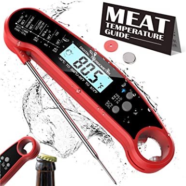 Amazon.com: Digital Meat Thermometer with Probe, Instant Read Food Thermometer for Grilling BBQ, Kitchen Cooking, Baking, Liquids, Candy & Air Fryer - IP67 Waterproof, Backlight & Calibration