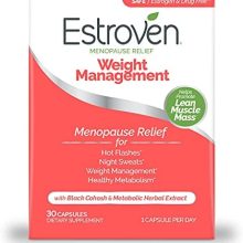 Estroven Weight Management for Menopause Relief - 30 Ct. - Clinically Proven Ingredients Help Manage Weight, Provide Night Sweats & Hot Flash Relief - Drug-Free & Gluten-Free