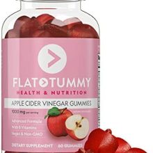 Flat Tummy Apple Cider Vinegar Gummies, 60 Count – Boost Energy, Detox, Support Gut Health & Healthy Metabolism – Vegan, Non-GMO ACV Gummies - Made with Apples, Beetroot, Vitamins B6 & B12, Superfoods