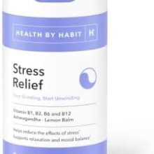 Health By Habit Stress Relief Supplement (60 Capsules) - Vitamin B, Zen, Lemon Balm, Supports Relaxation, Mood Balance, Reduce Stress, Non-GMO, Sugar Free (1 Pack)