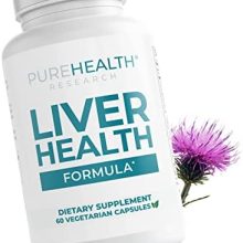 PUREHEALTH RESEARCH Liver Supplement – Herbal Liver Cleanse Detox & Repair with Milk Thistle, Artichoke Extract, Dandelion Root, Turmeric, Berberine to Healthy Liver Renew with 11 Natural Nutrients