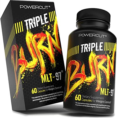 powercut Triple Burn MLT-97 Weight Loss Fat Burner Diet Pills for Women & Men, Appetite Suppressant, 30 Days Supply