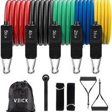 VEICK Resistance Bands for Working Out, Exercise Bands, Workout Bands, Resistance Bands Set with Handles for Men Women , Weights for Strength Training Equipment at Home