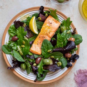 The Healthy Babes' Guide to Balancing Hormones Becky Campbell Krystal Hohn Roasted Salmon Salad