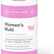 Health By Habit Womens Multi Supplement (60 Capsules) - 23 Essential Vitamins and Minerals, Supports General Health & Wellness, Non-GMO, Sugar Free (1 Pack)