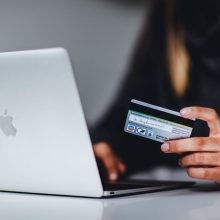 Someone checking their credit card details online.