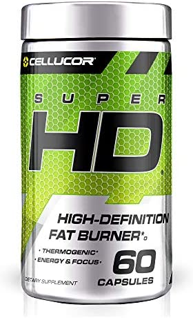 Cellucor Super HD Thermogenic Fat Burner Weight Loss Supplement, Appetite Suppressant, & Energy Booster Capsimax, Green Tea Extract, 160mg Caffeine & More 60 Capsules (Packaging May Vary)