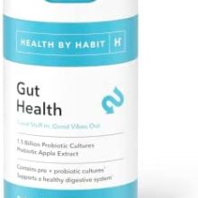 Health By Habit Gut Health Supplement (60 Capsules) - Contains 1.5 Billion probiotic Cultures, Prebiotic Apple Extract, Support a Healthy Digestive System, Non-GMO, Sugar Free (1 Pack)