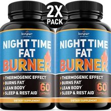 Kinpur Pharma Night Time Fat Burner for Men, Women - Weight Loss Supplement, Appetite Suppressant - Diet Pills That Work Fast - Energy, Metabolism Booster - Natural Plant Extract - 120 Caps in Total