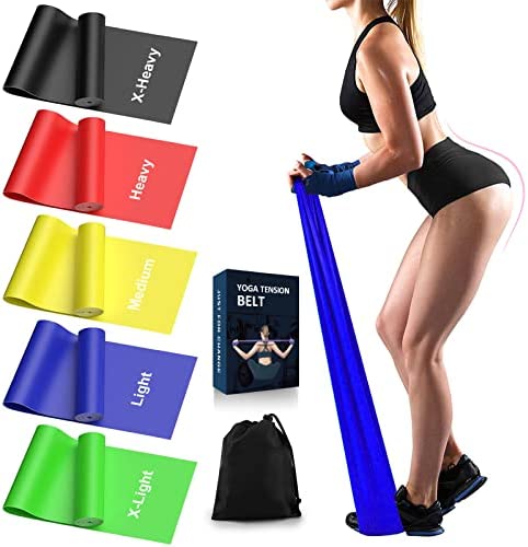 londys Resistance Bands for Working Out, Exercise Bands, Physical Therapy Equipment, 59 Inch Non-Latex Stretching Yoga Strap for Upper & Lower Body, Workouts & Rehab at Home-5 Progressive Resistance