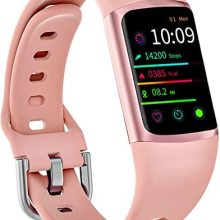 FITVII Fitness Tracker with 24/7 Heart Rate and Blood Pressure Monitor, Blood Oxygen HRV Sleep Tracking Smart Watch, Calorie Step Counter IP68 Waterproof Pedometer Activity Tracker for Women Men