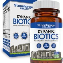 Stonehenge Health Probiotics 51 Billion CFU - 16 Strains, Prebiotic, Synbiotics Dynamic Biotics - Lactobacillus Acidophilus, Delayed Release, Shelf Stable, Non-GMO Gluten Free Veggie Capsule