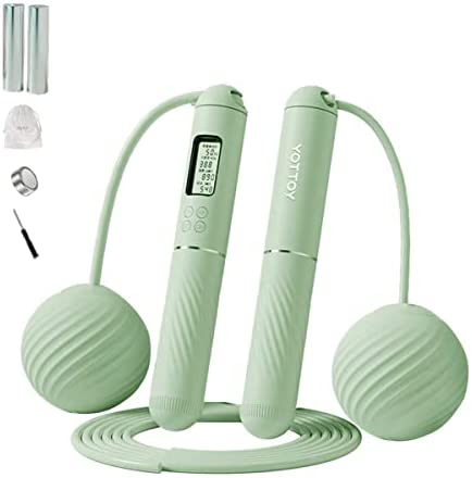 Jump Rope with Counter,YOTTOY Cordless Weighted Skipping Jump Rope for Fitness Exercise, Ropeless Jump Rope with Large Cordless Ball for Women Training Indoor and Outdoor