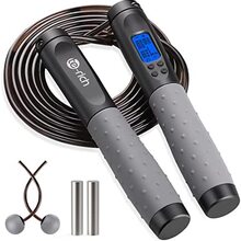 Te-Rich Jump Rope, Weighted Jump Rope for Fitness, Skipping Rope with Counter - Heavy Handles, Adjustable Length - Cordless Jumping Rope for Men Women Kids Fitness Exercise Training