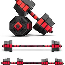 BIERDORF Adjustable Weights Dumbbells Set, Non-Rolling Adjustable Dumbbell Set, Octagonal, Home Gym Fitness Free Weight Set, 44/66 Lbs, Workout With Connecting Rod For Men Women