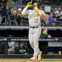 A's rookie Jordan Diaz hits 3 home runs in career first