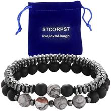Magnetic Healing Bracelet Arthritis Weight Loss Pain Relief, STCORPS7 Weight Loss Energy Healthy Jewelry Magnetic Therapy Heal Sleep,Hematite Bracelet for Men Women, Crystal Jewelry Healing Bracelets Bring Luck and Prosperity and Happiness