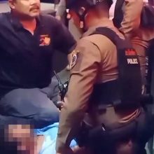 Moment ‘drunk’ Brit is hogtied and dragged out of Thai strip club ‘after storming stage half-naked & bottling pensioner'