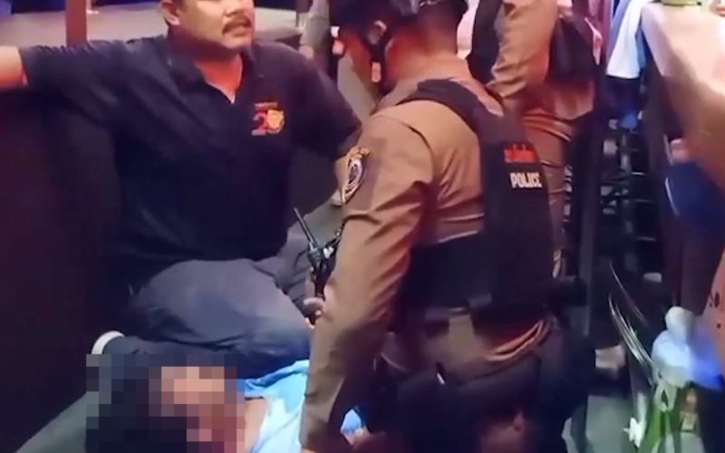 Moment ‘drunk’ Brit is hogtied and dragged out of Thai strip club ‘after storming stage half-naked & bottling pensioner'