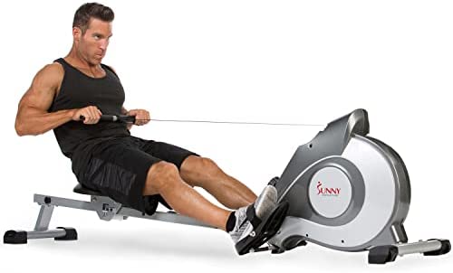 Sunny Health & Fitness Smart Magnetic Rowing Machine with Extended Slide Rail with Optional Exclusive SunnyFit® App Enhanced Bluetooth Connectivity